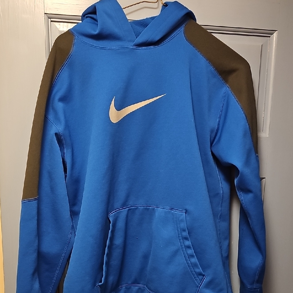 Blue and Brown Nike Hoodie Bous XL like New